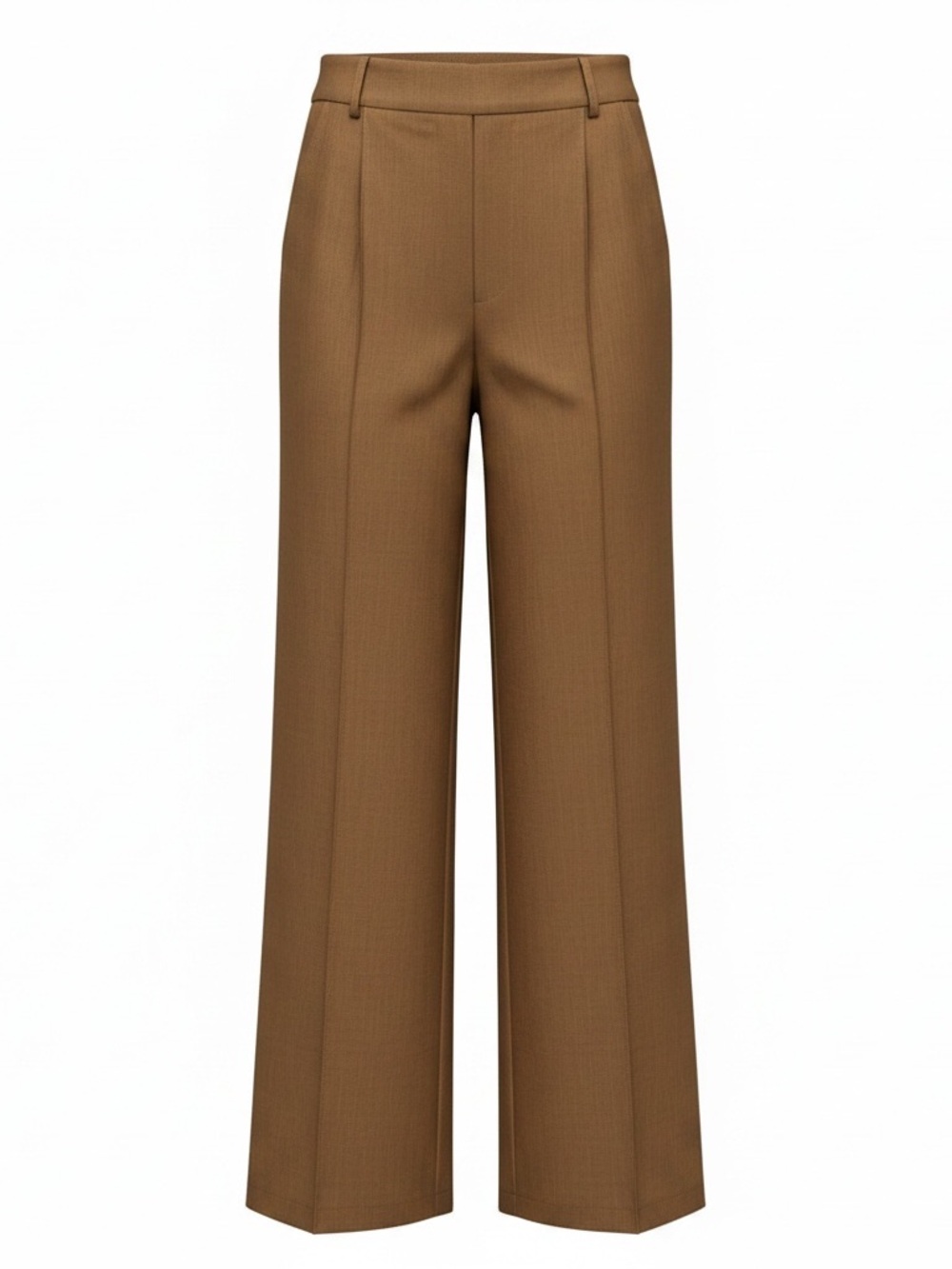 Classic High-Rise Wide-Leg Pants in Chestnut Brown